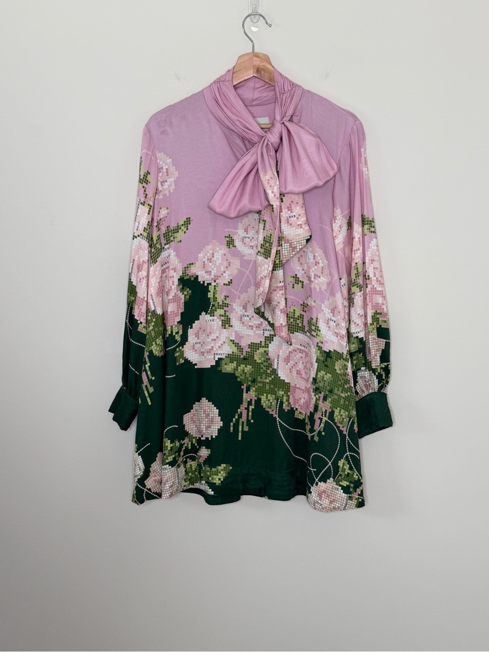 Anthropologie Pink and Green Floral Mini Dress - Picture 4 of 15